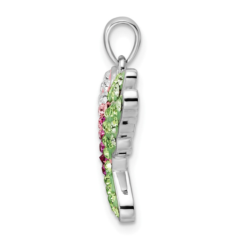 FJC Finejewelers 925 Sterling Silver Rhodium Plated Preciosa Crystal Hummingbird Charm 24 x 22 mm