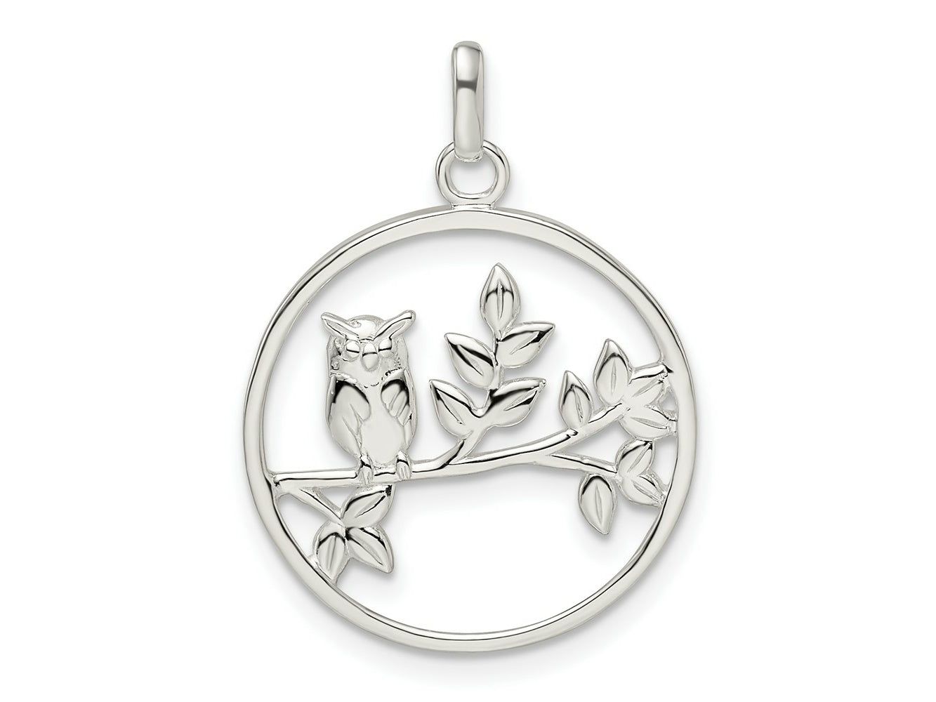FJC Finejewelers 925 Sterling Silver Antiqued Owl Charm 26 x 19 mm