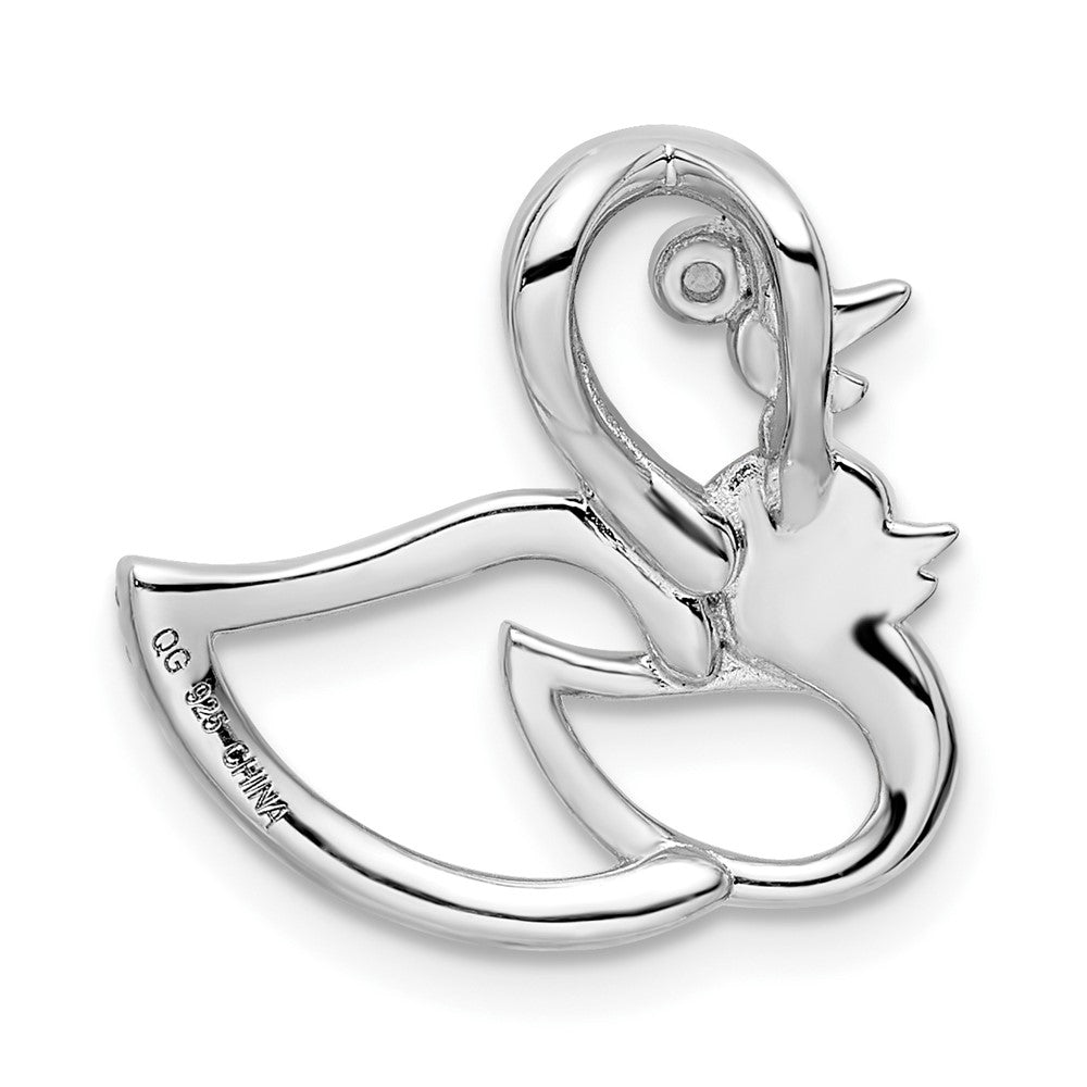 FJC Finejewelers 925 Sterling Silver Themed CZ Gold-tone Duck Slide 17.08 mm x 17.15 mm