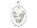 FJC Finejewelers 925 Sterling Silver Antiqued Polished Eagle Oval Charm 36 x 22 mm