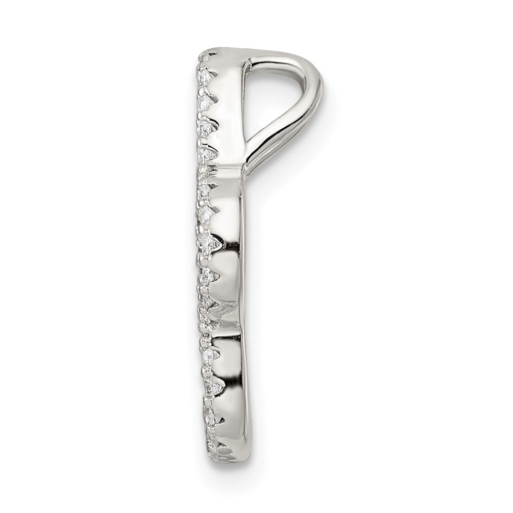 FJC Finejewelers 925 Sterling Silver Rhodium Plated Polished CZ Paw Print Chain Slide 18 x 18 mm