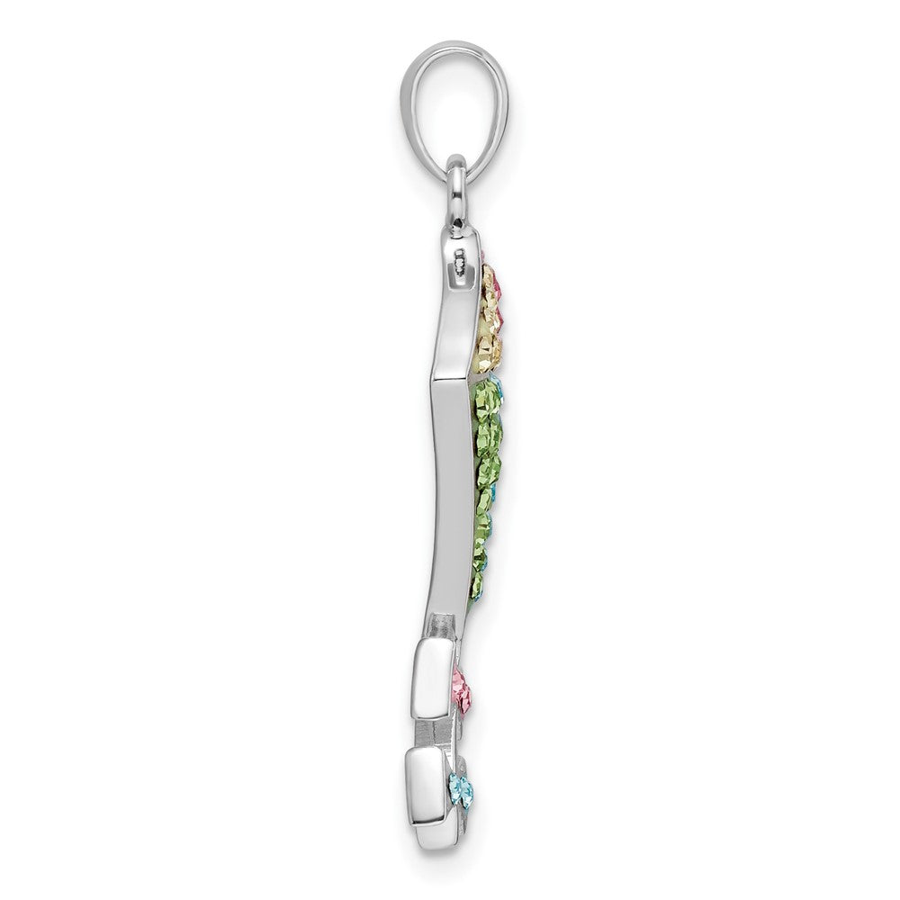 FJC Finejewelers 925 Sterling Silver Rhodium Plated Preciosa Crystal Kite Charm 32 x 11 mm