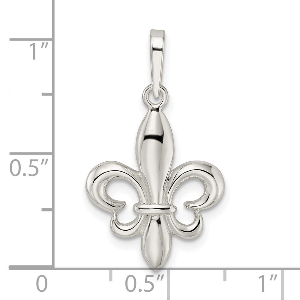 FJC Finejewelers 925 Sterling Silver Rhodium Plated Fleur de Lis Charm 27 x 15 mm