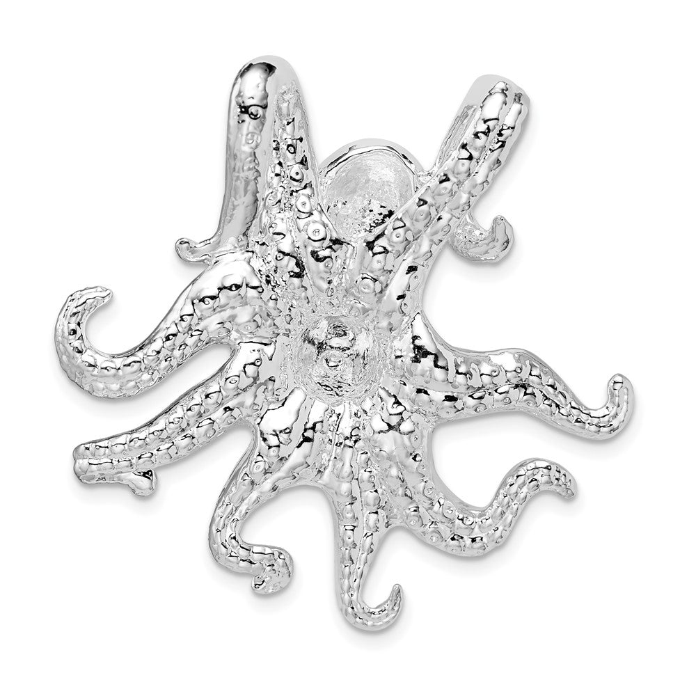 FJC Finejewelers 925 Sterling Silver Rhodium Plated Polished Octopus Slide 37 x 38 mm