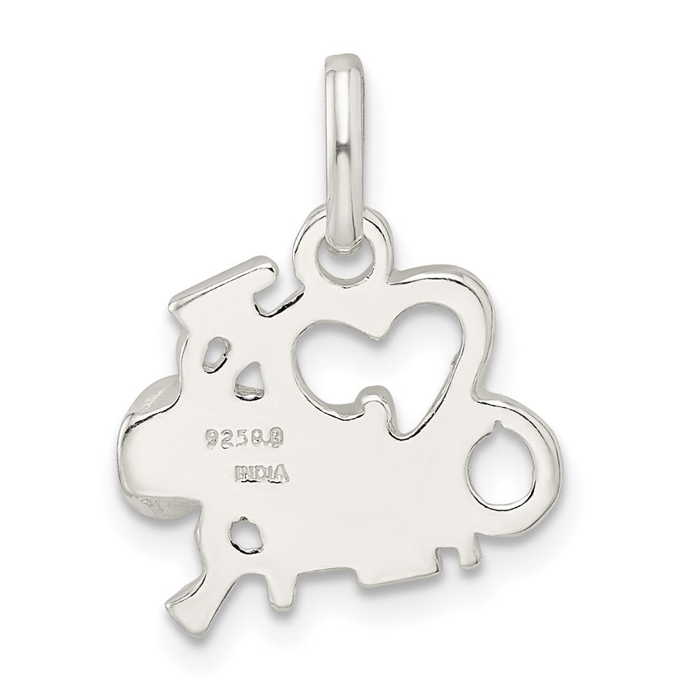 FJC Finejewelers 925 Sterling Silver Polished I Love Cheer Charm 18 x 14 mm