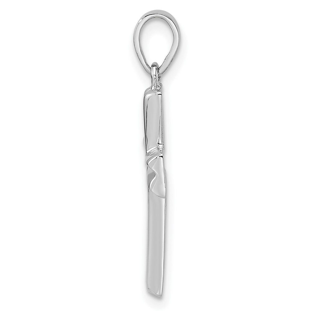 FJC Finejewelers 925 Sterling Silver Rhodium Plated Polished Cross Charm 28 x 15 mm