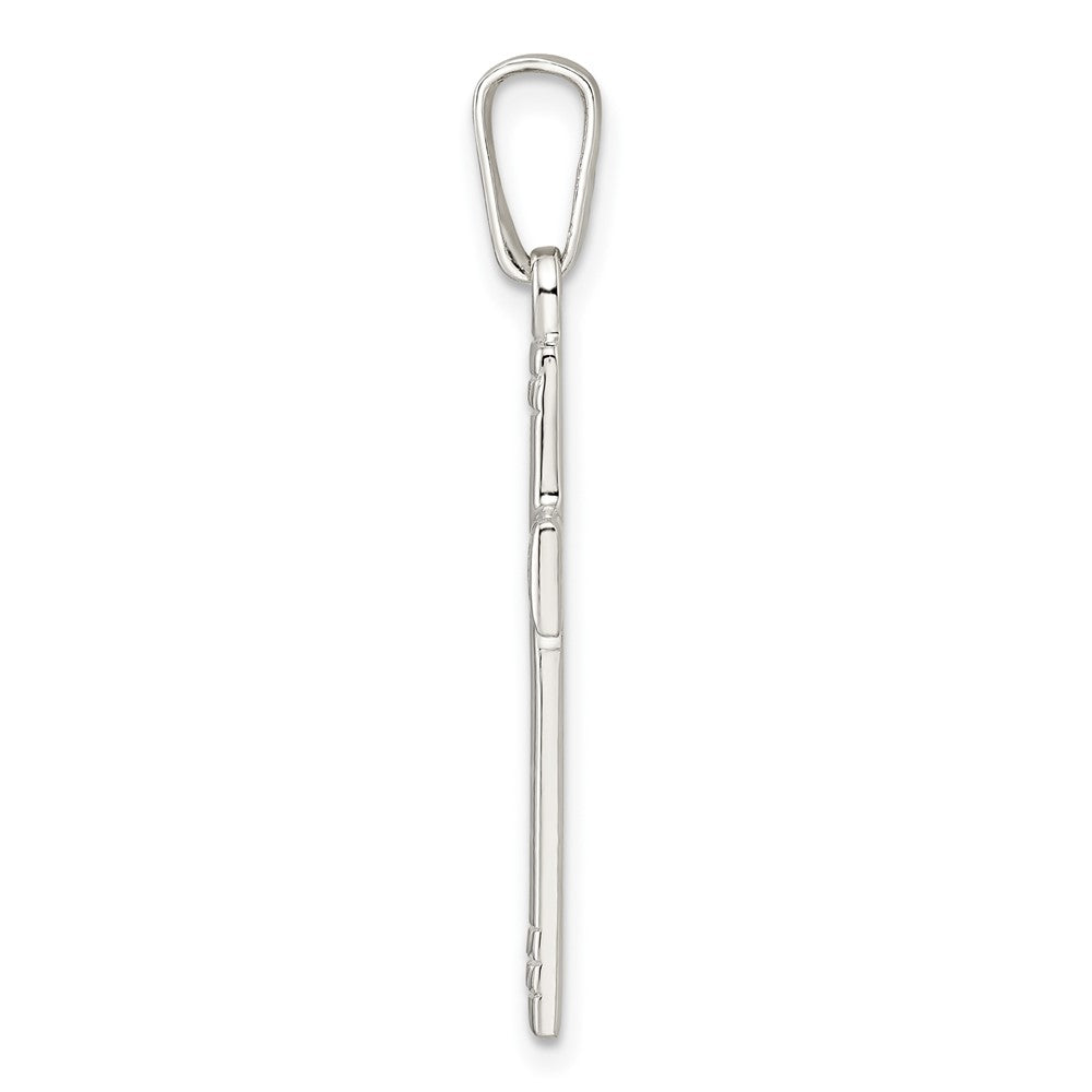 FJC Finejewelers 925 Sterling Silver Polished with Rope Ends Latin Cross Charm 35 x 16 mm