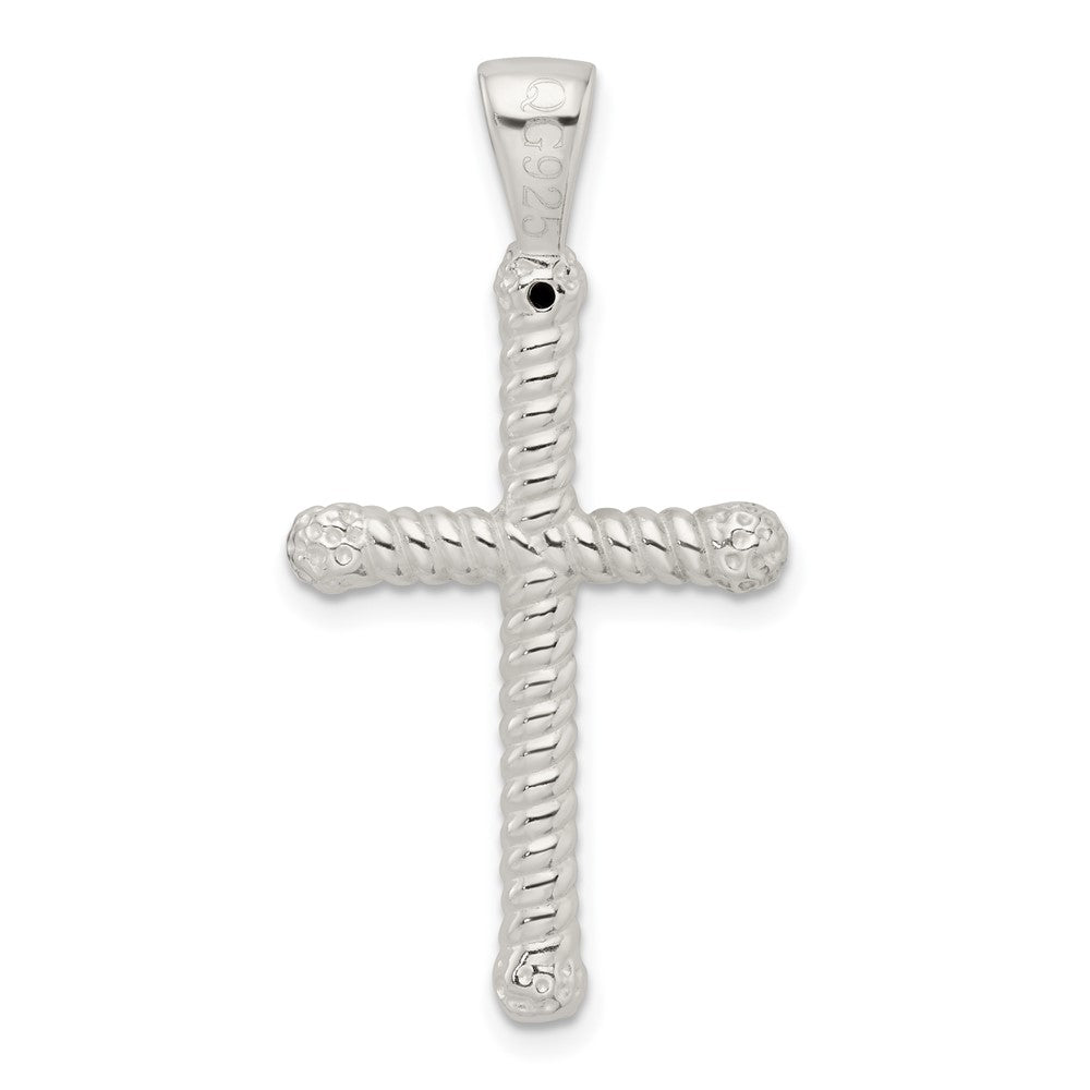 FJC Finejewelers 925 Sterling Silver Polished Twisted Hollow Latin Cross Charm 38 x 19 mm