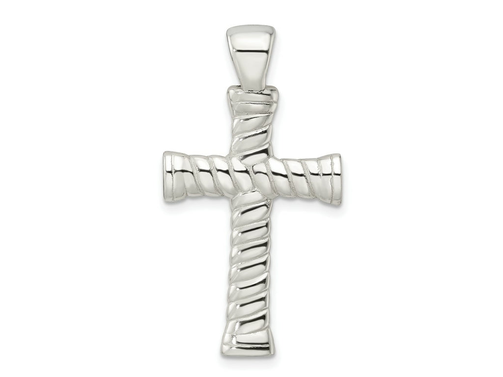 FJC Finejewelers 925 Sterling Silver Polished Twisted Hollow Large Latin Cross Charm 37 x 19 mm