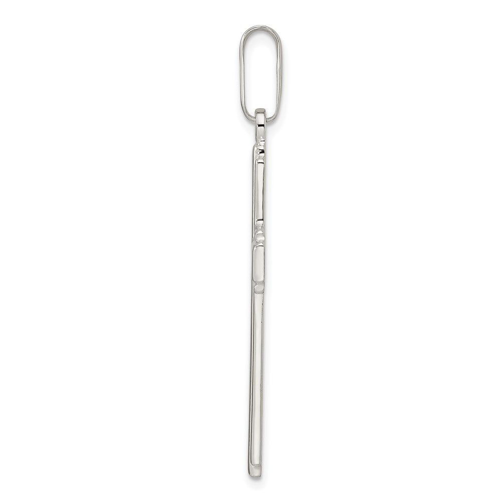 FJC Finejewelers 925 Sterling Silver Polished with Edge Lines Latin Cross Charm 48 x 23 mm