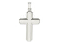 FJC Finejewelers 925 Sterling Silver Polished with Edge Lines Large Latin Cross Charm 56 x 30 mm