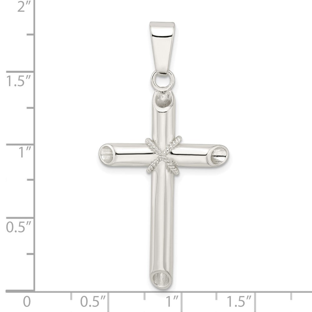 FJC Finejewelers 925 Sterling Silver Polished X Center Hollow Tube Cross Charm 48 x 22 mm