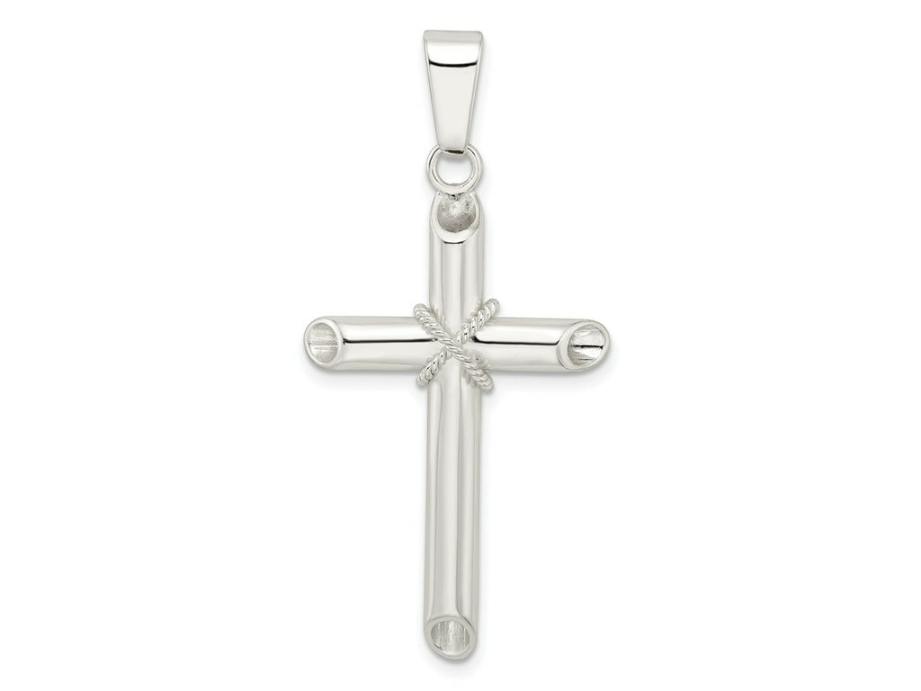 FJC Finejewelers 925 Sterling Silver Polished X Center Hollow Tube Cross Charm 48 x 22 mm