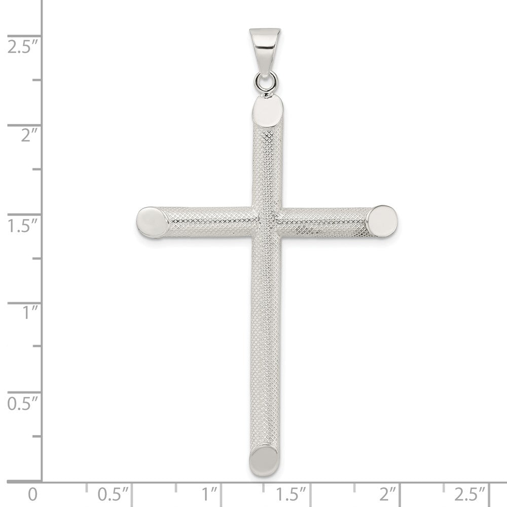 FJC Finejewelers 925 Sterling Silver Polished and Texture Tube Cross Charm 63 x 37 mm
