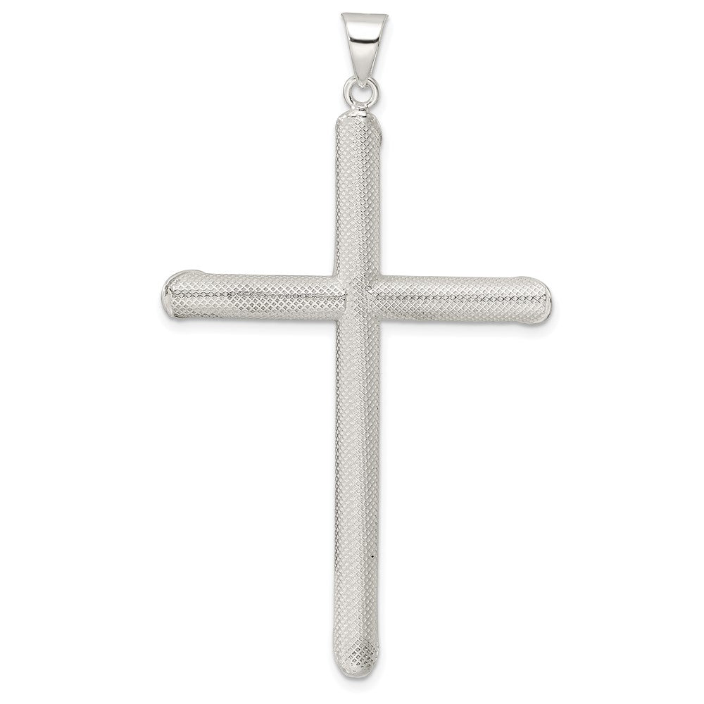 FJC Finejewelers 925 Sterling Silver Polished and Texture Tube Cross Charm 63 x 37 mm