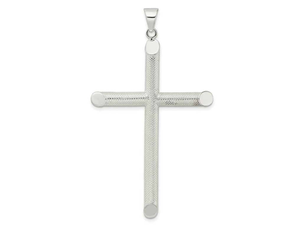 FJC Finejewelers 925 Sterling Silver Polished and Texture Tube Cross Charm 63 x 37 mm