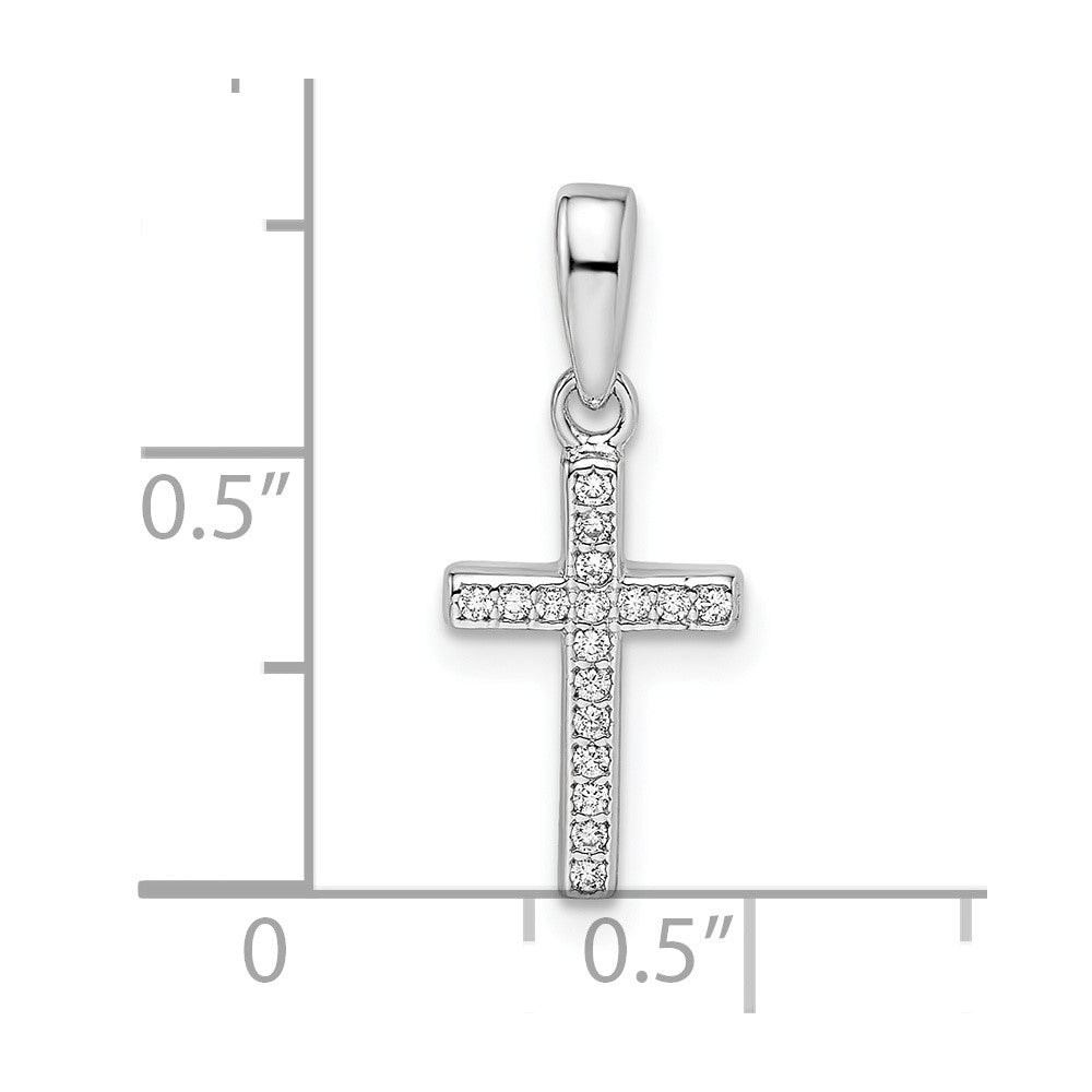 FJC Finejewelers 925 Sterling Silver Rhodium Plated CZ Cross Charm 20 x 8 mm