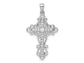 FJC Finejewelers 925 Sterling Silver Rhodium Plated CZ Fancy Cross Charm 33 x 18 mm