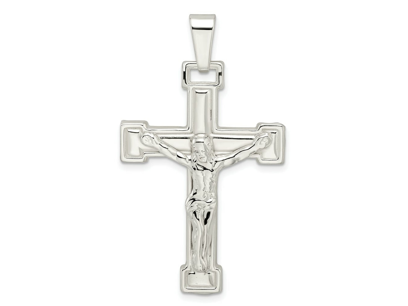 FJC Finejewelers 925 Sterling Silver Polished Crucifix Charm 47 x 27 mm