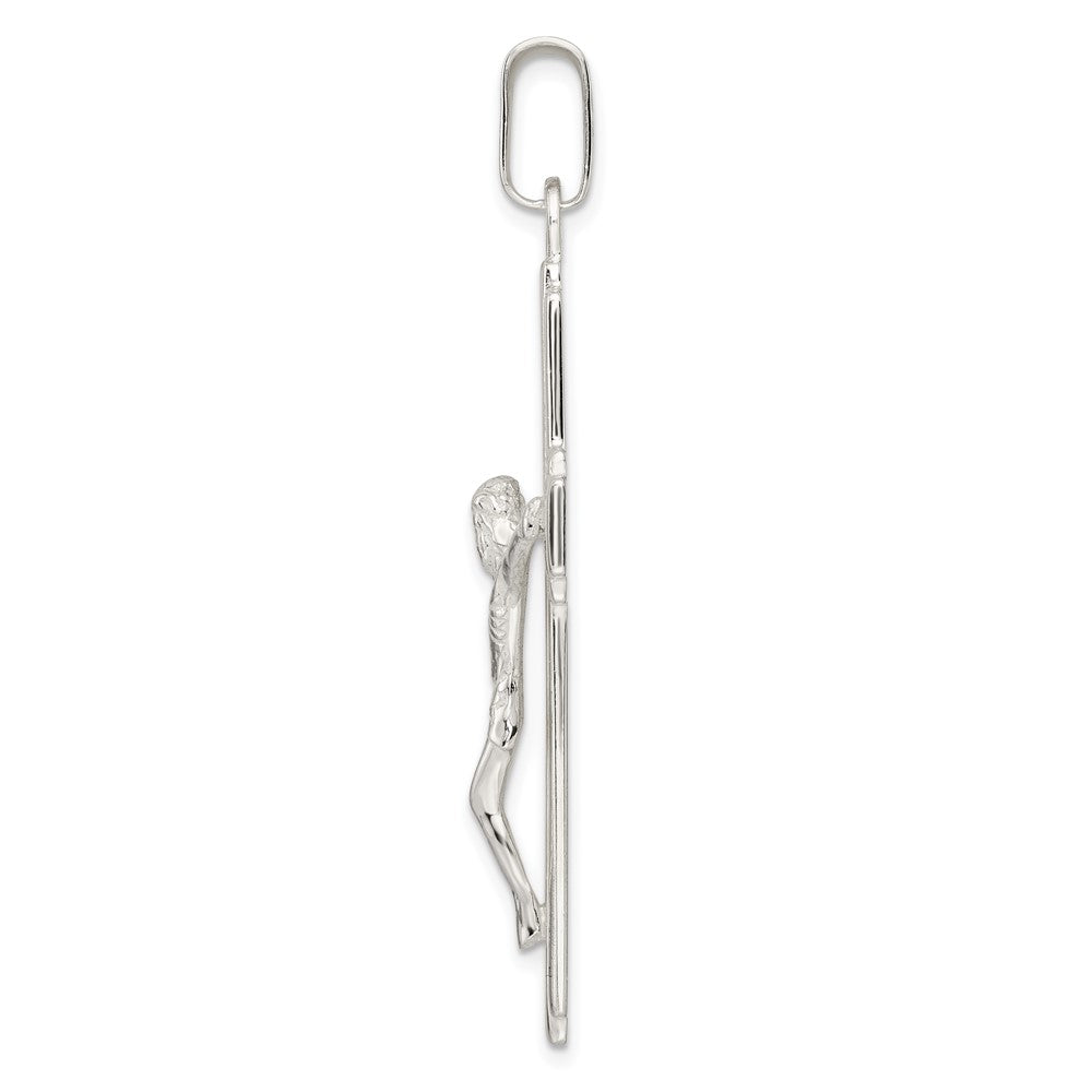 FJC Finejewelers 925 Sterling Silver Polished with Side Lines Large Crucifix Charm 56 x 30 mm