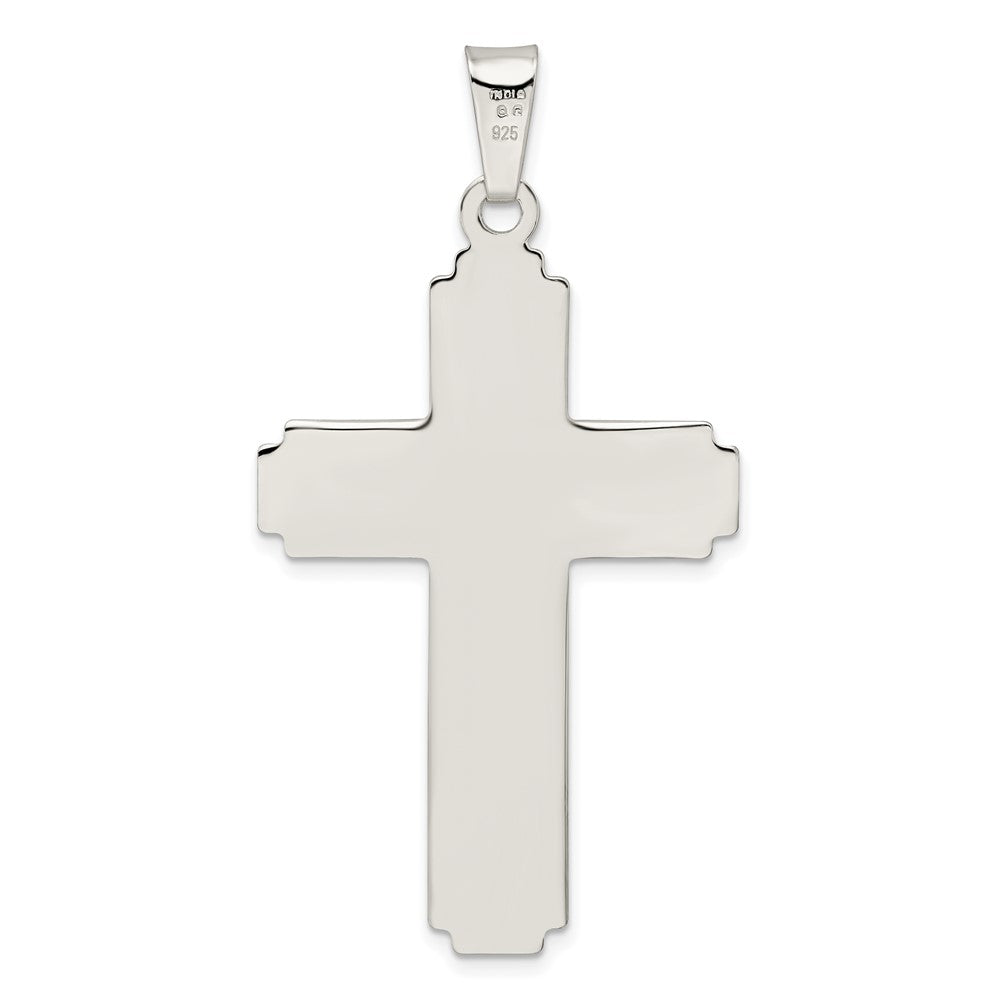 FJC Finejewelers 925 Sterling Silver Polished with Side Lines Large Crucifix Charm 56 x 30 mm