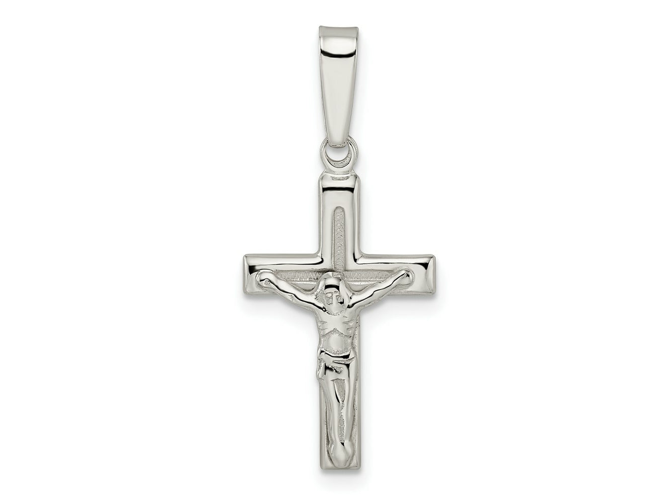 FJC Finejewelers 925 Sterling Silver Polished Crucifix Charm 30 x 13 mm
