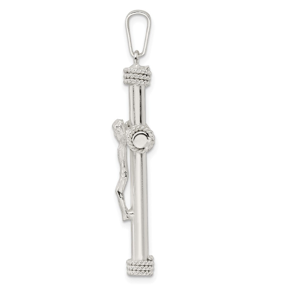 FJC Finejewelers 925 Sterling Silver Polished with Rope Ends Hollow Crucifix Charm 47 x 23 mm