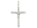 FJC Finejewelers 925 Sterling Silver Polished and Texture Tube Crucifix Cross Charm 63 x 37 mm