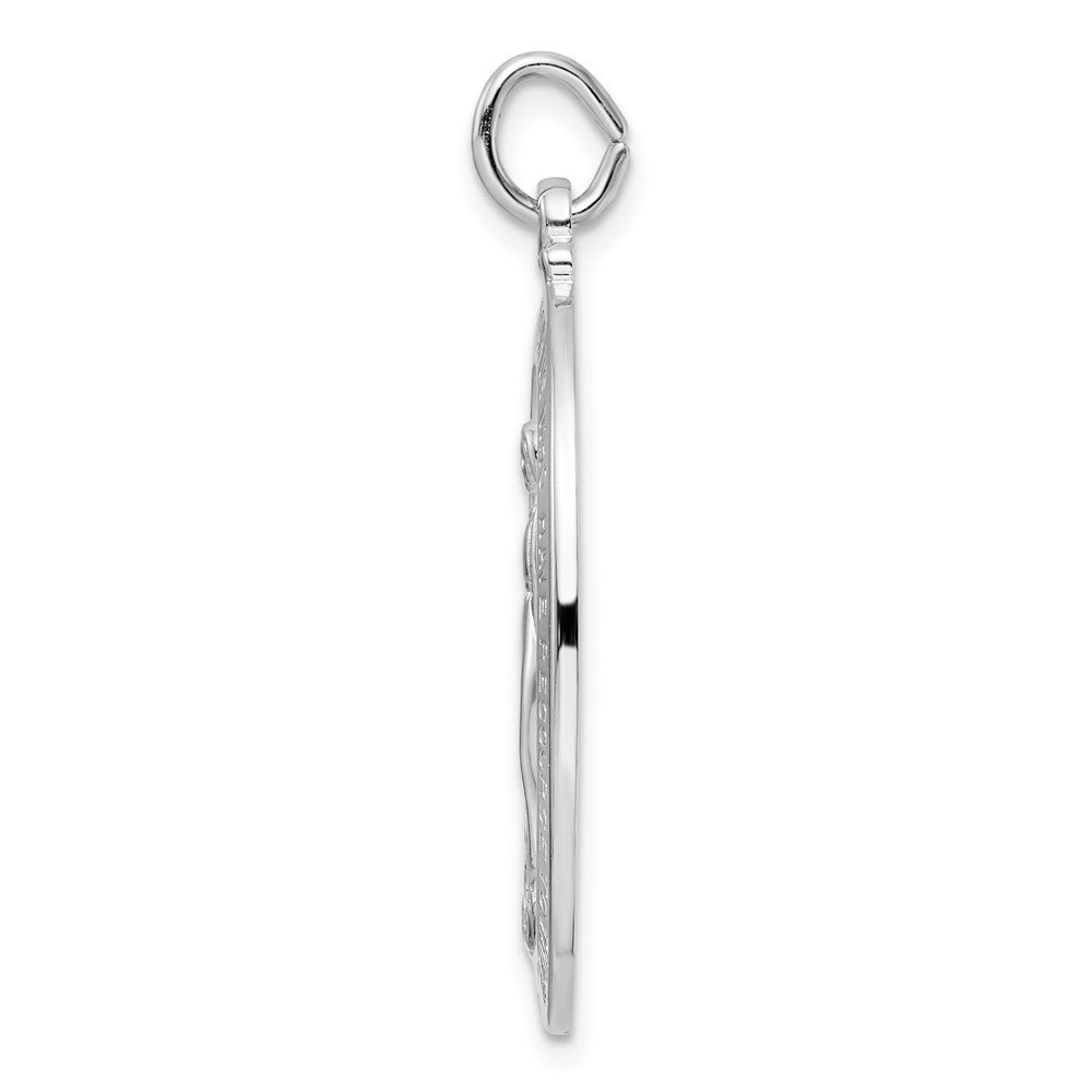 FJC Finejewelers 925 Sterling Silver Rhodium Plated Polished Solid Miraculous Medal Charm 38 x 20 mm