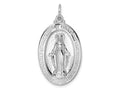 FJC Finejewelers 925 Sterling Silver Rhodium Plated Polished Solid Miraculous Medal Charm 38 x 20 mm