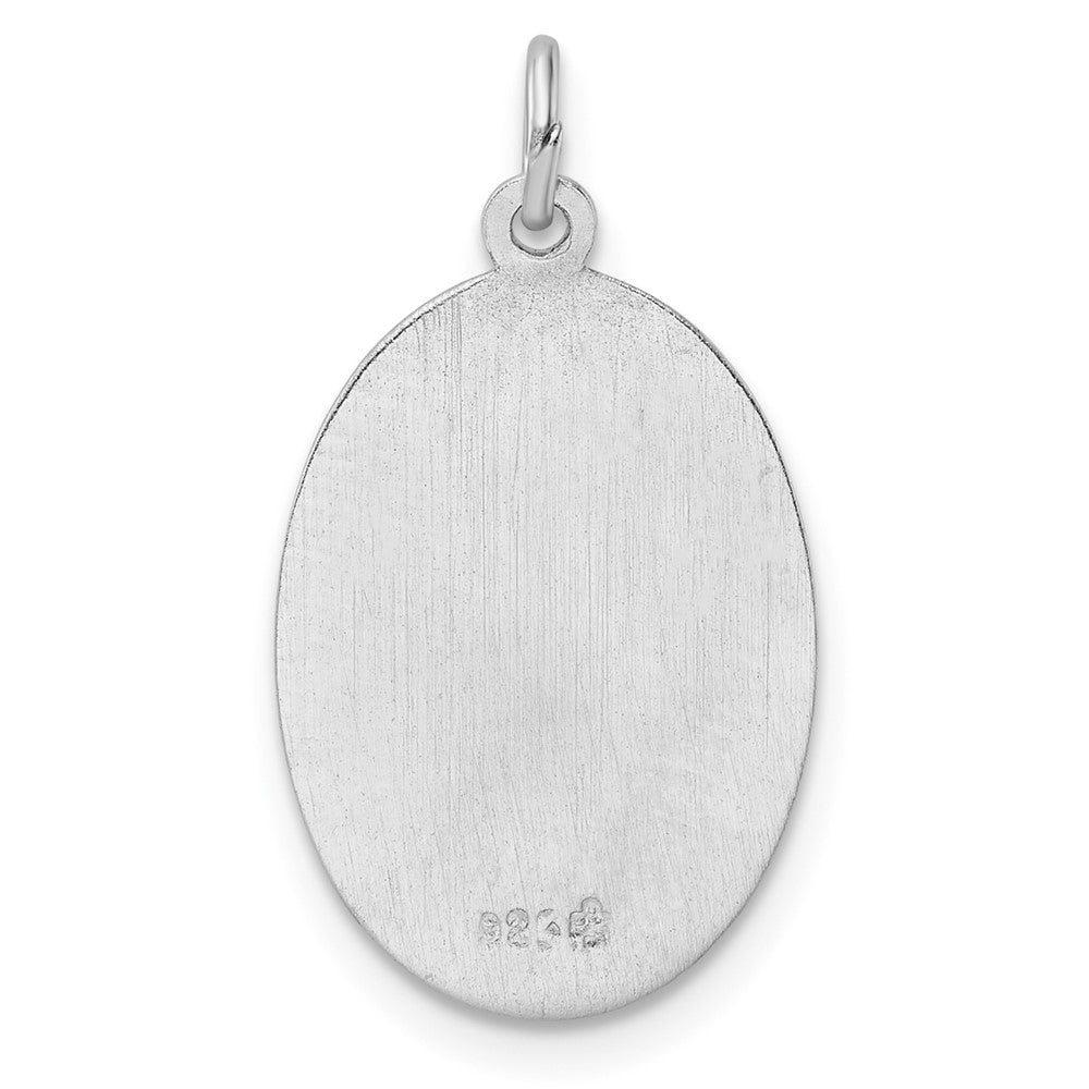 FJC Finejewelers 925 Sterling Silver Rhodium Plated Polished Solid Saint Christopher Charm 24 x 13 mm