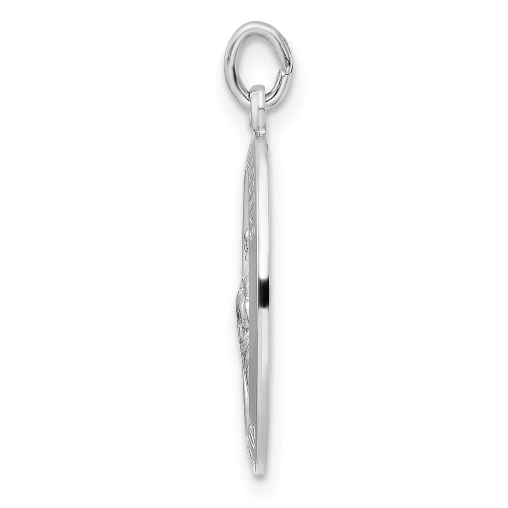 FJC Finejewelers 925 Sterling Silver Rhodium Plated Polished Solid Saint Jude Charm 25 x 13 mm