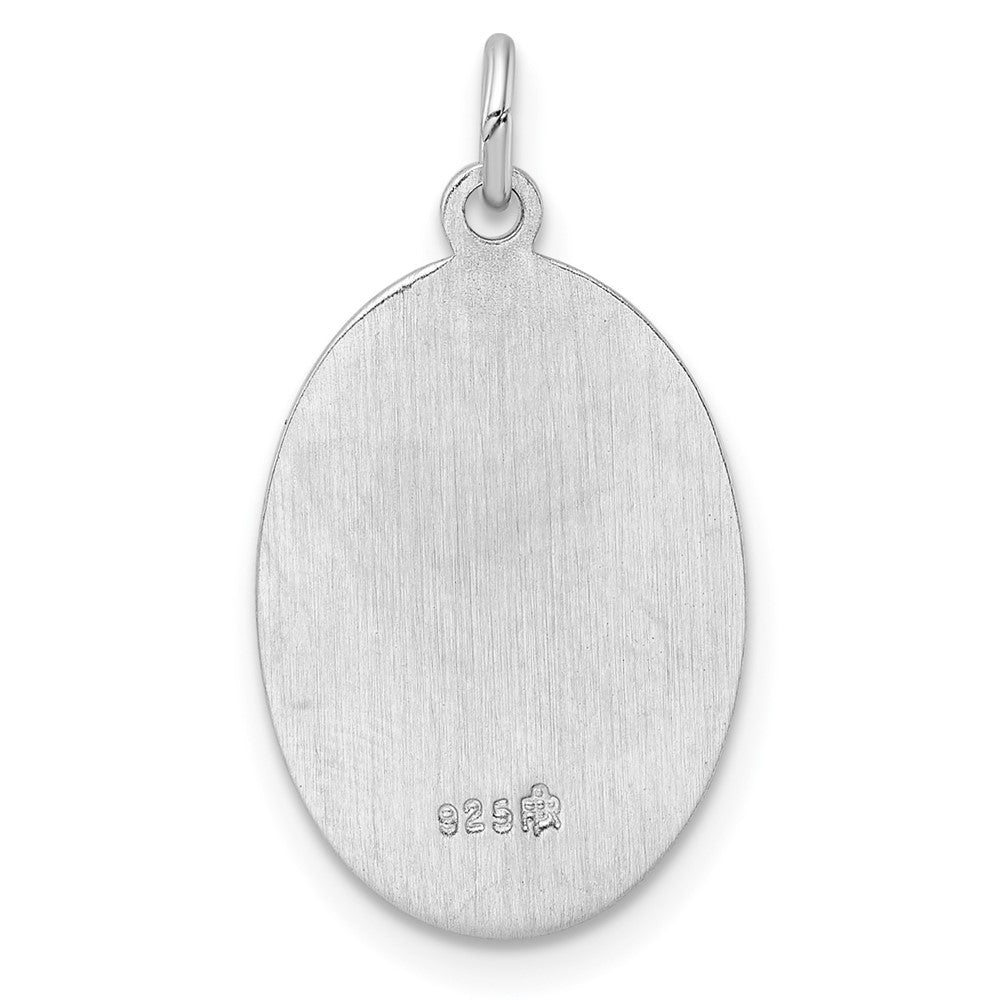 FJC Finejewelers 925 Sterling Silver Rhodium Plated Polished Solid Saint Jude Charm 25 x 13 mm