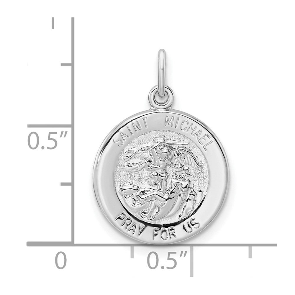 FJC Finejewelers 925 Sterling Silver Rhodium Plated Polished Solid Saint Michael Charm 21 x 14 mm