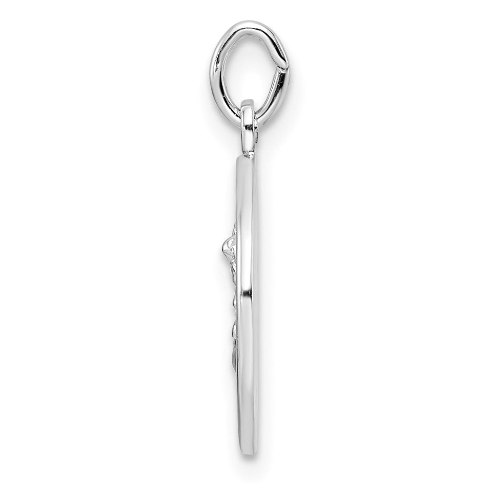 FJC Finejewelers 925 Sterling Silver Rhodium Plated Polished Solid Saint Michael Charm 21 x 14 mm