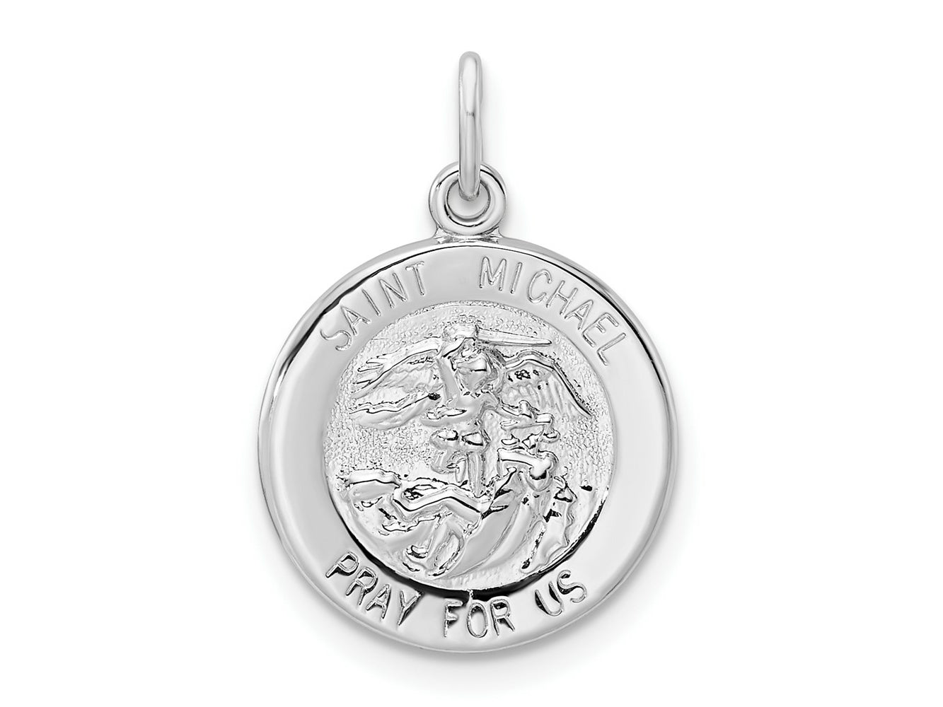 FJC Finejewelers 925 Sterling Silver Rhodium Plated Polished Solid Saint Michael Charm 21 x 14 mm