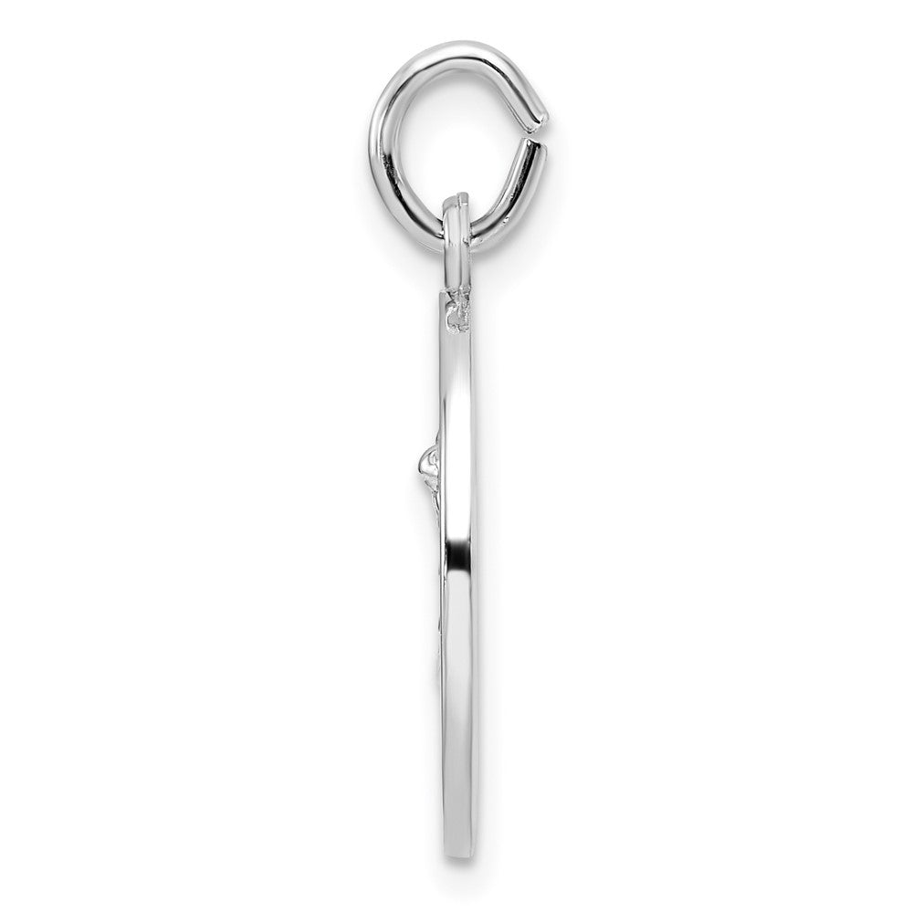 FJC Finejewelers 925 Sterling Silver Rhodium Plated Polished Solid Saint Michael Charm 26 x 18 mm