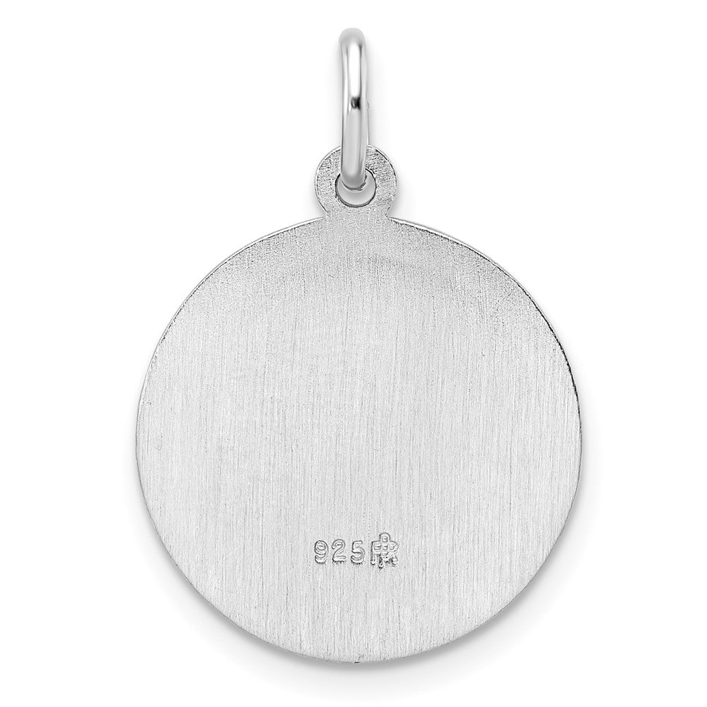 FJC Finejewelers 925 Sterling Silver Rhodium Plated Polished Solid Saint Michael Charm 26 x 18 mm