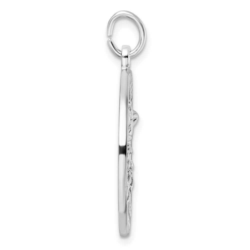 FJC Finejewelers 925 Sterling Silver Rhodium Plated Polished Solid Saint Michael Charm 34 x 24 mm