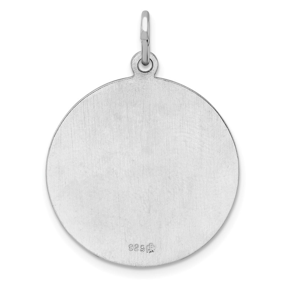 FJC Finejewelers 925 Sterling Silver Rhodium Plated Polished Solid Saint Michael Charm 34 x 24 mm