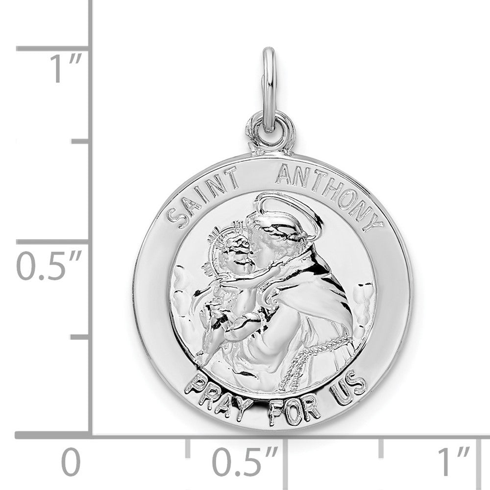 FJC Finejewelers 925 Sterling Silver Rhodium Plated Polished Solid Saint Anthony Charm 25 x 18 mm