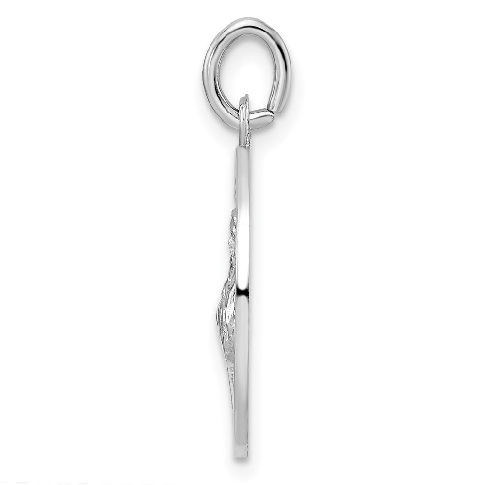 FJC Finejewelers 925 Sterling Silver Rhodium Plated Polished Solid Saint Francis Charm 26 x 18 mm