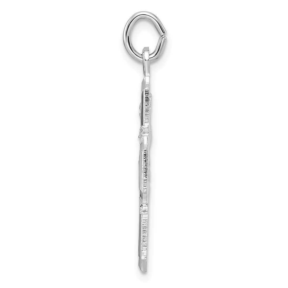 FJC Finejewelers 925 Sterling Silver Rhodium Plated Polished Solid Miraculous Medal Charm 34 x 23 mm