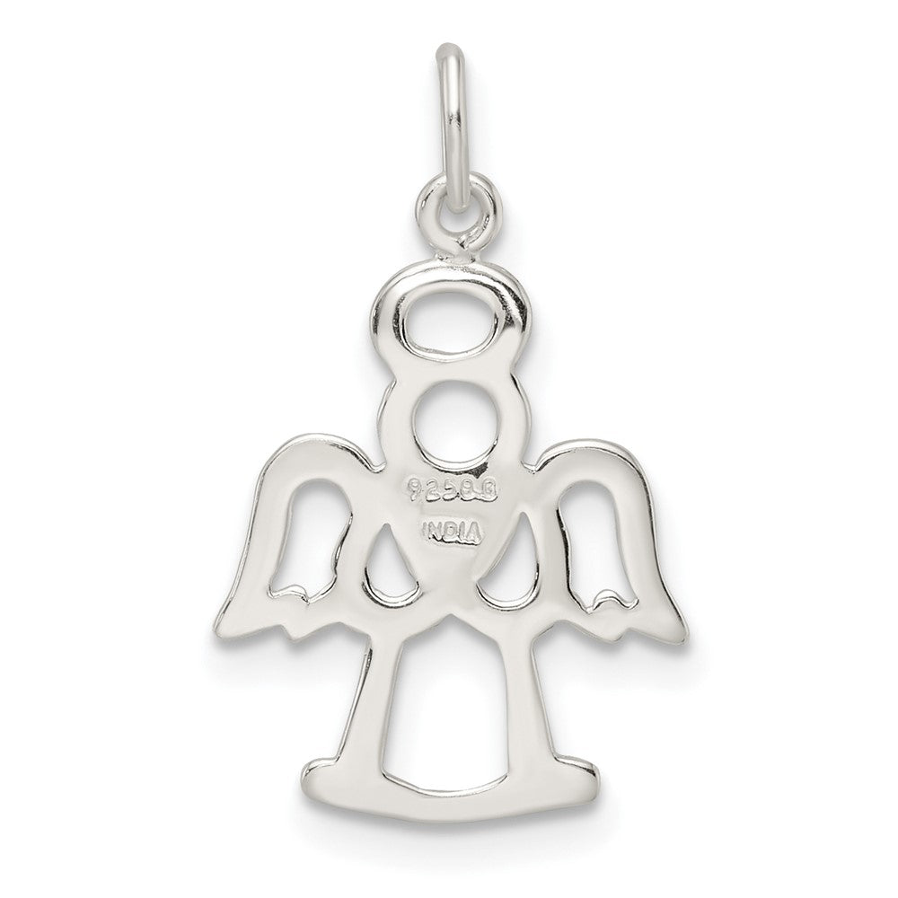 FJC Finejewelers 925 Sterling Silver Polished and Lasered Angel Charm 23 x 13 mm