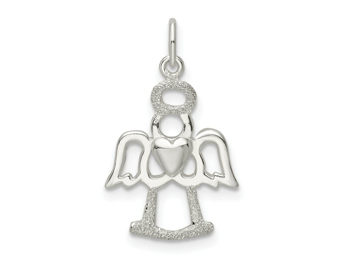 FJC Finejewelers 925 Sterling Silver Polished and Lasered Angel Charm 23 x 13 mm