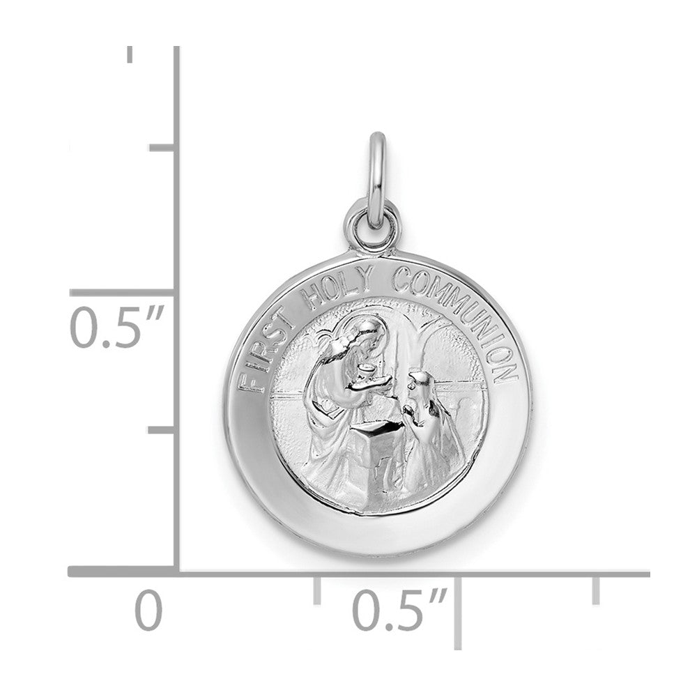 FJC Finejewelers 925 Sterling Silver Rhodium Plated Polished Solid 1st Holy Communion Charm 21 x 14 mm
