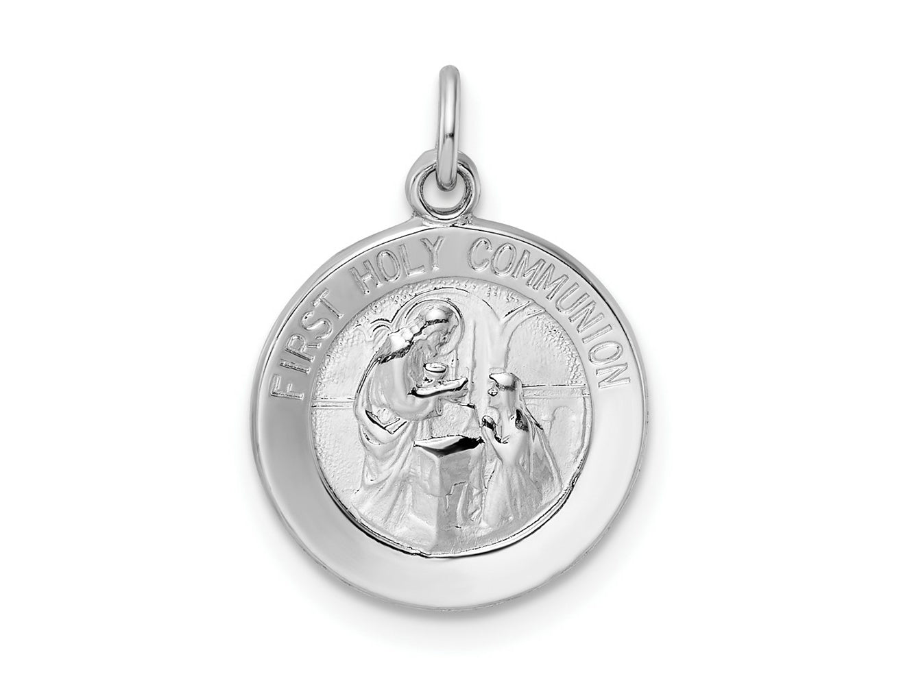 FJC Finejewelers 925 Sterling Silver Rhodium Plated Polished Solid 1st Holy Communion Charm 21 x 14 mm