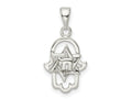 FJC Finejewelers 925 Sterling Silver Polished Chai in Star of David Hamsa Charm 23 x 11 mm