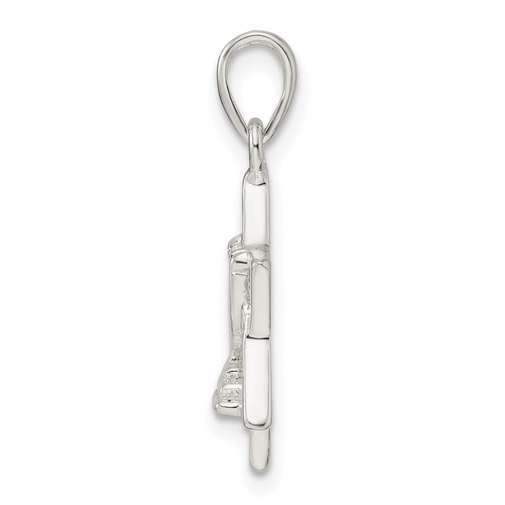 FJC Finejewelers 925 Sterling Silver Polished and Bright Cut Star of David with Menorah Charm 24 x 14 mm