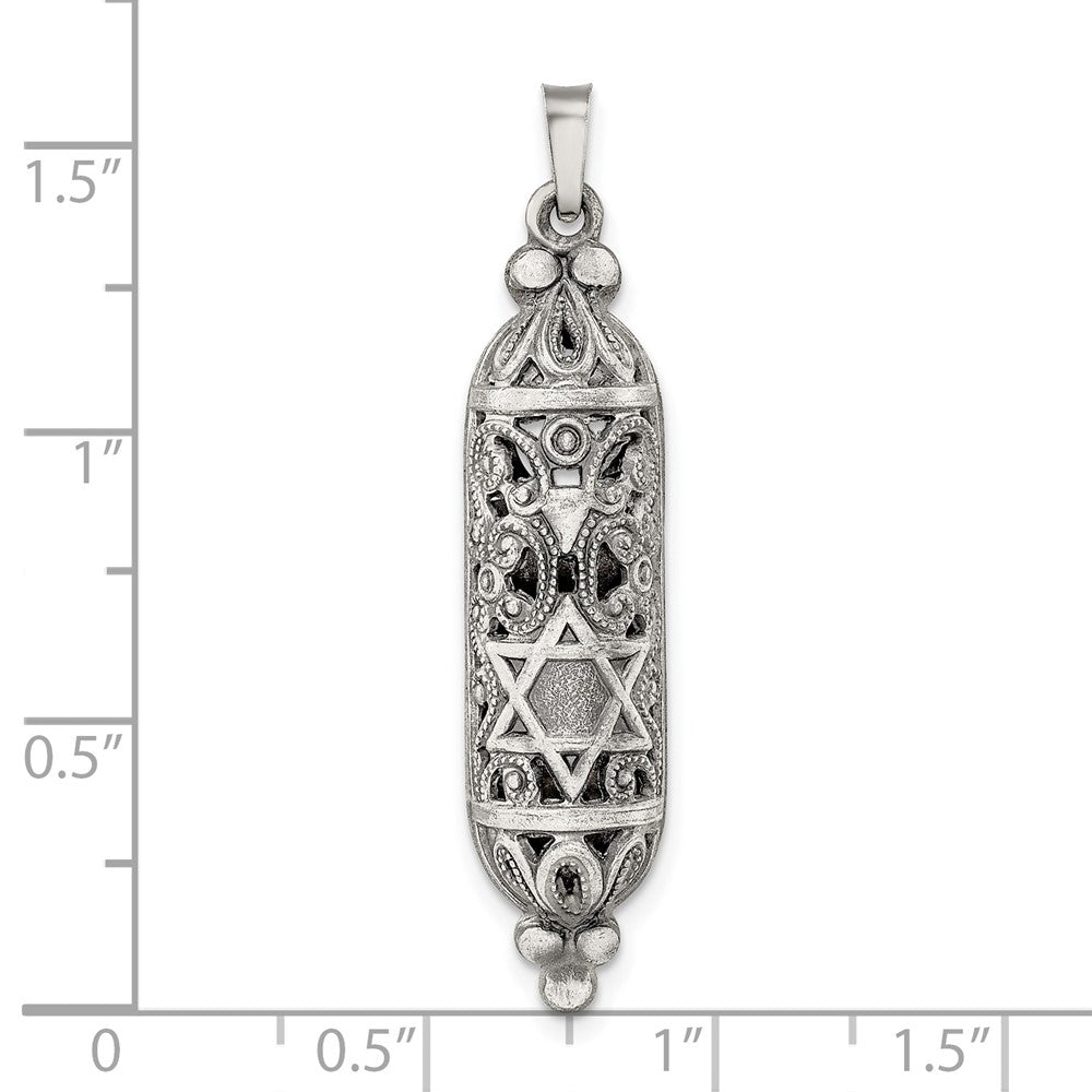 FJC Finejewelers 925 Sterling Silver Solid Antiqued Mezuzah Charm 42 x 8 mm